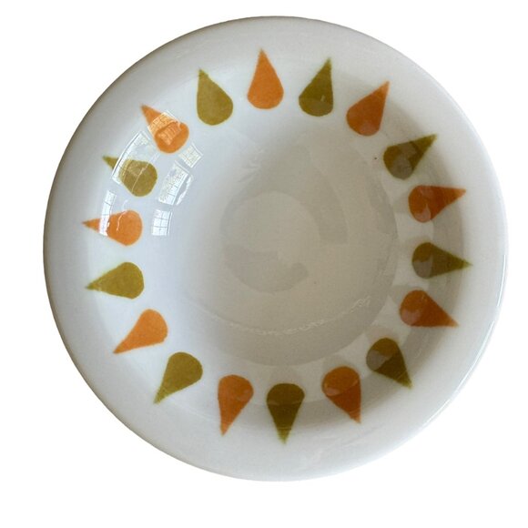 Shenango China Restaurantware Bowls Mid Mod Orange Green Teardrop Pattern 70s - Picture 6 of 16